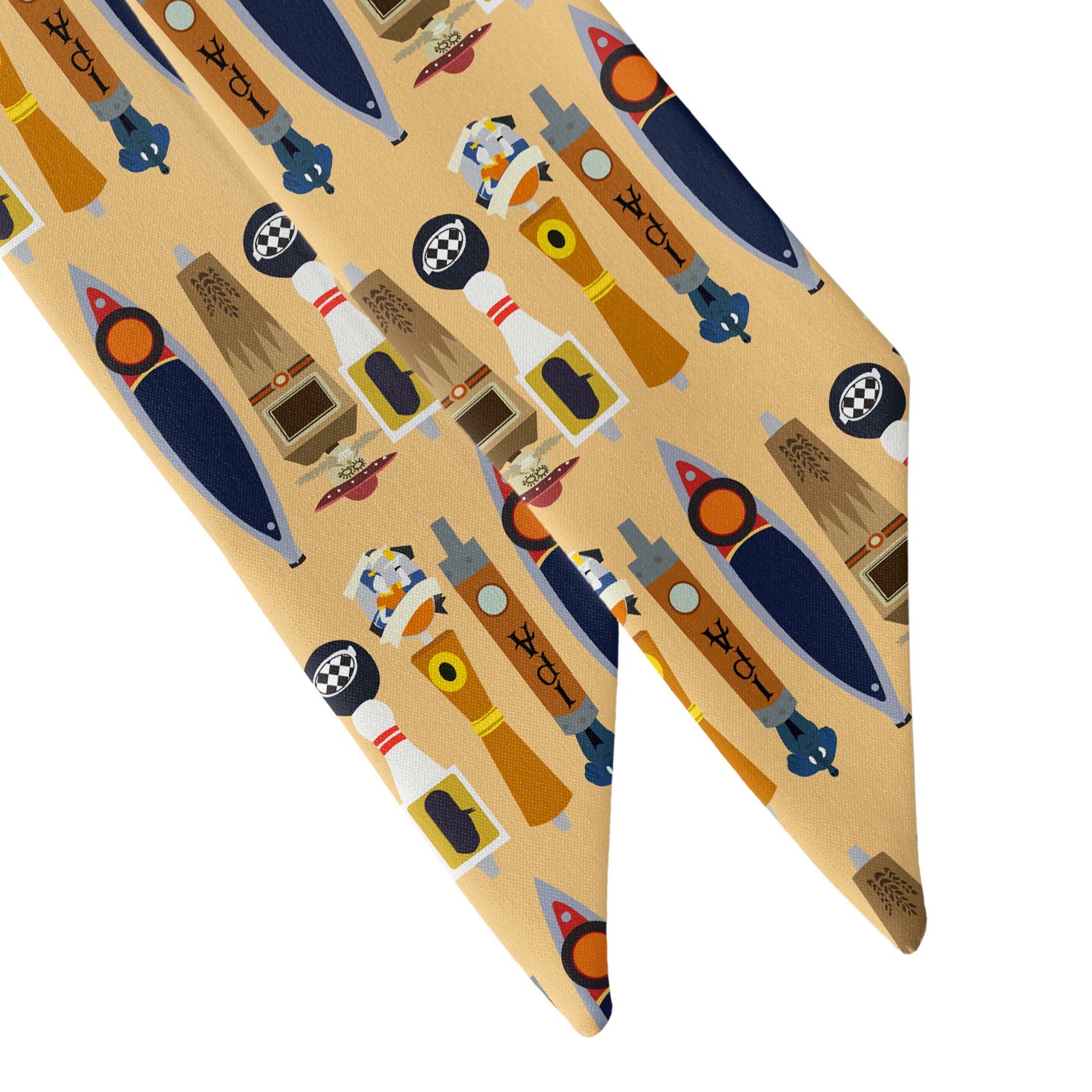 On Tap Beer Hair Scarf - Scarf Tapered Ends - Knotty Tie Co.