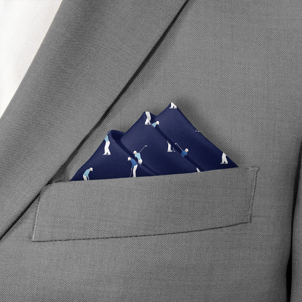 On The Green Golf Pocket Square - Stairs Fold - Knotty Tie Co.