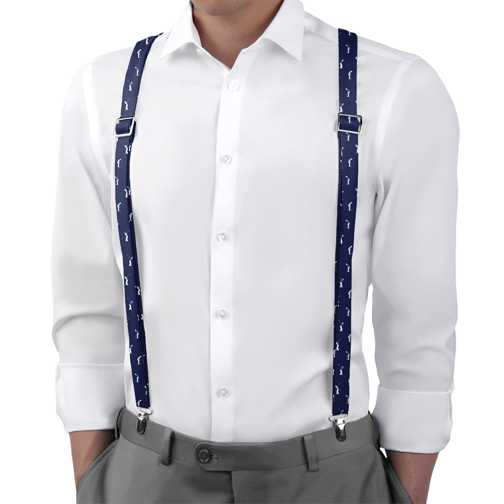 On The Green Golf Suspenders - On Model Back View - Knotty Tie Co.