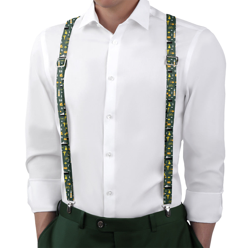Oregon State Heritage Suspenders - On Model Back View - Knotty Tie Co.