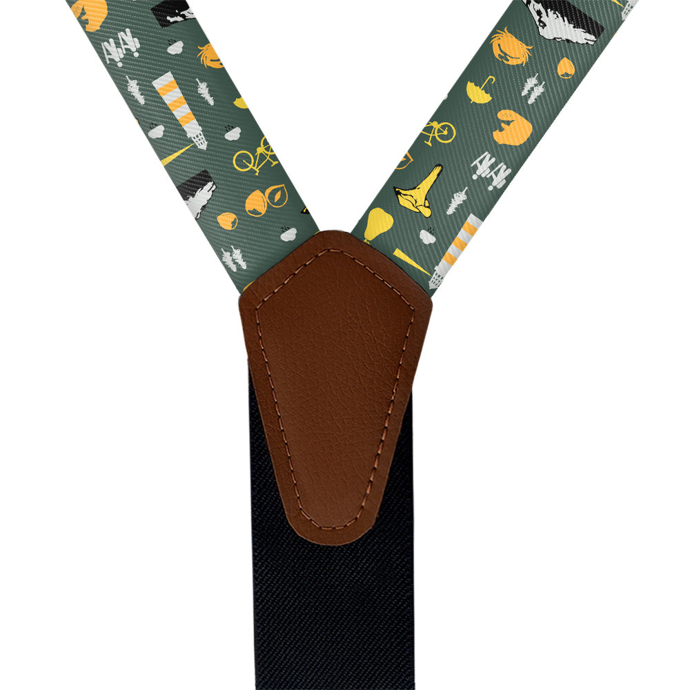 Oregon State Heritage Suspenders - Vegan Leather Y-Back - Knotty Tie Co.