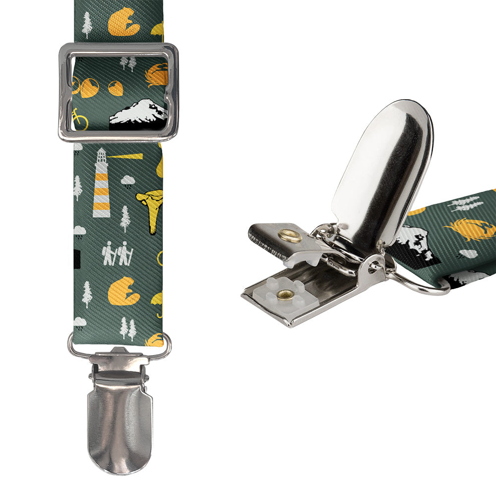 Oregon State Heritage Suspenders - Hardware and Strap - Knotty Tie Co.