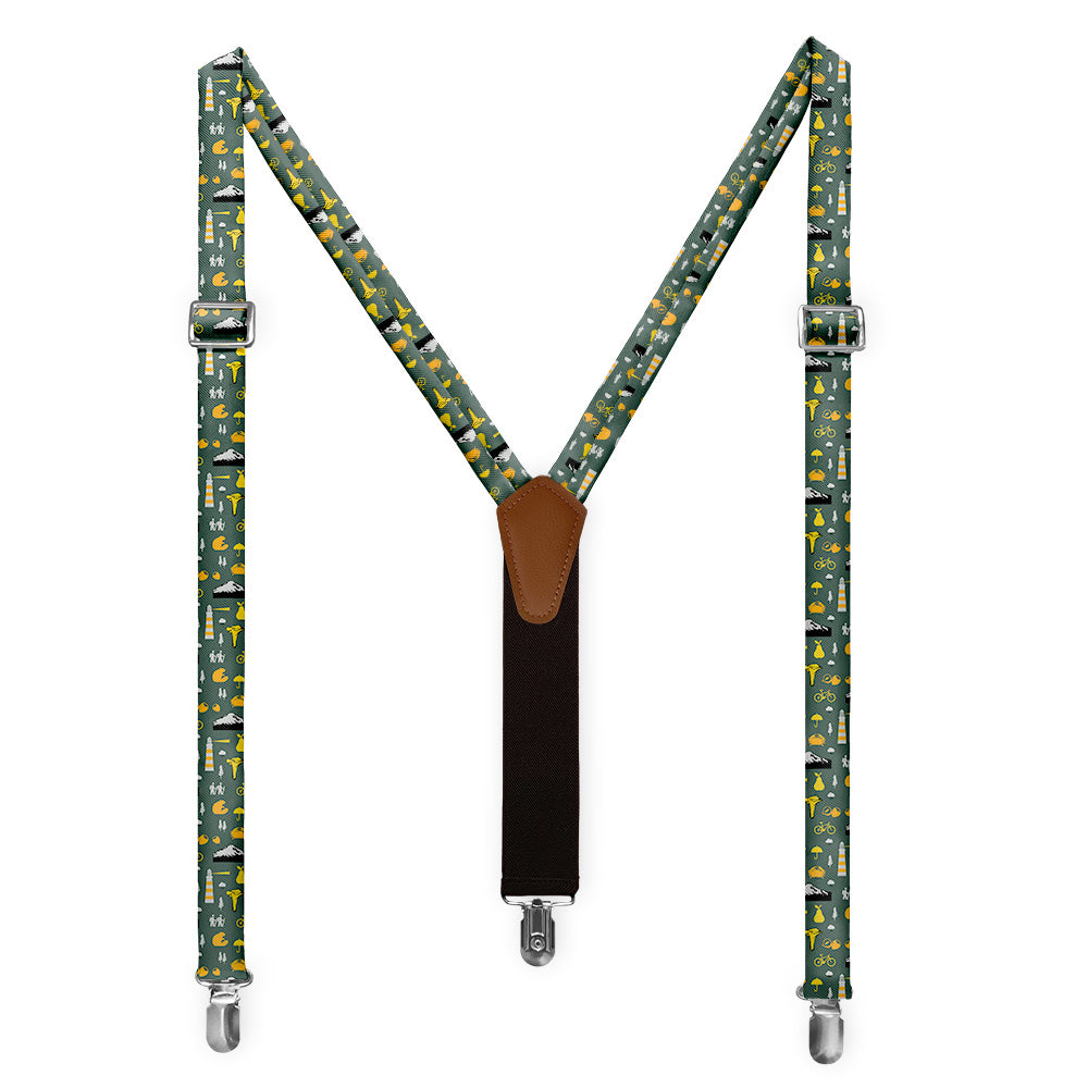 Oregon State Heritage Suspenders - Full Front View - Knotty Tie Co.