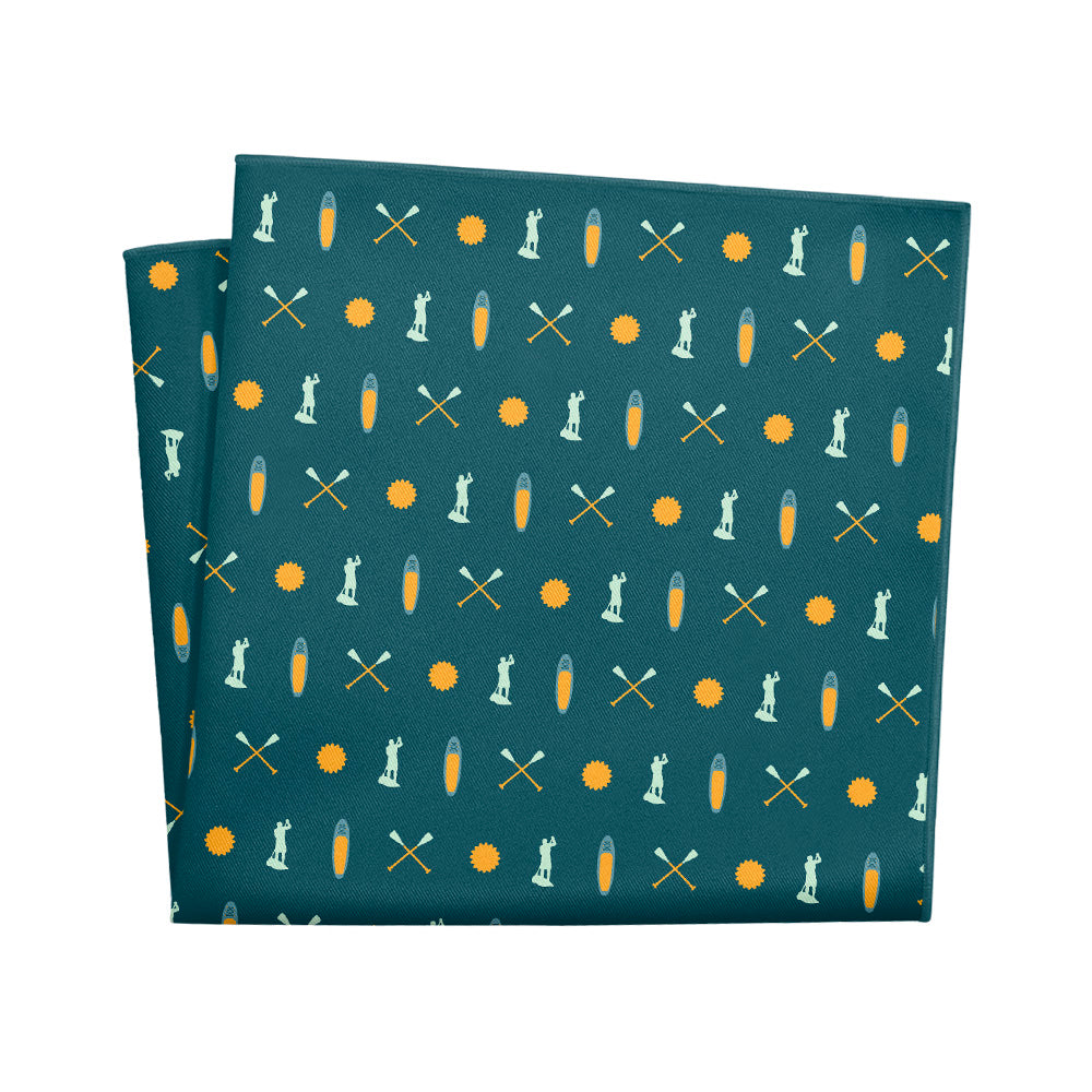 Paddleboarding Pocket Square - 12" Square - Knotty Tie Co.