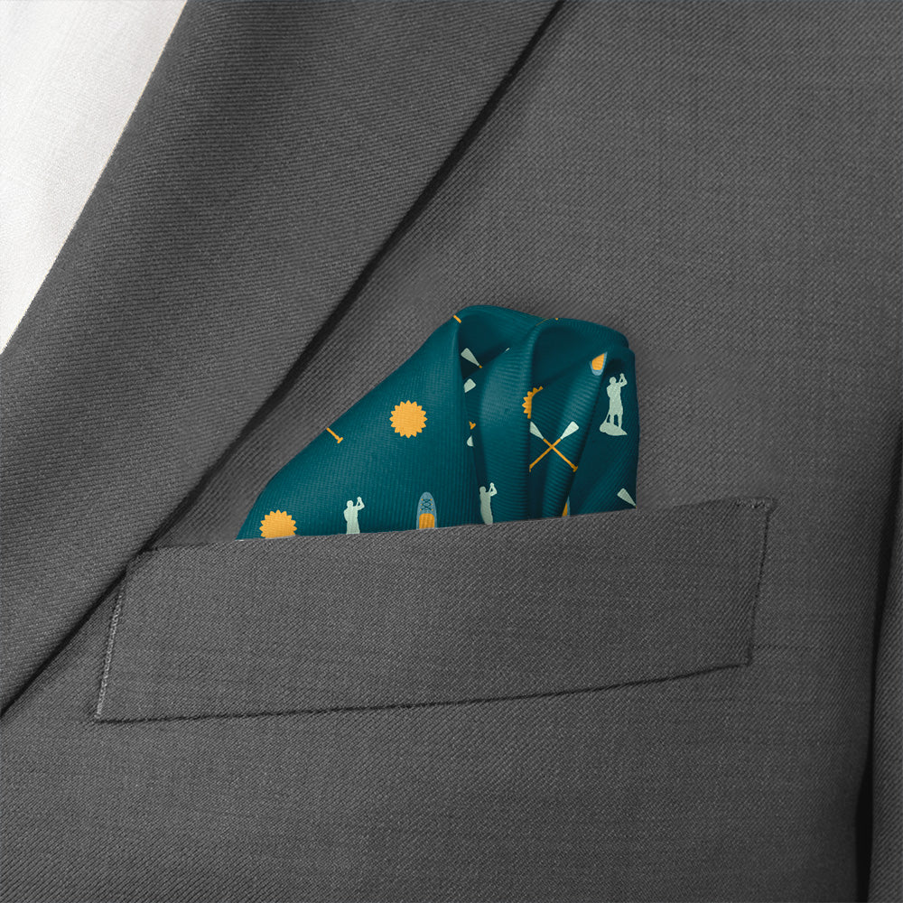 Paddleboarding Pocket Square - Wave Fold - Knotty Tie Co.