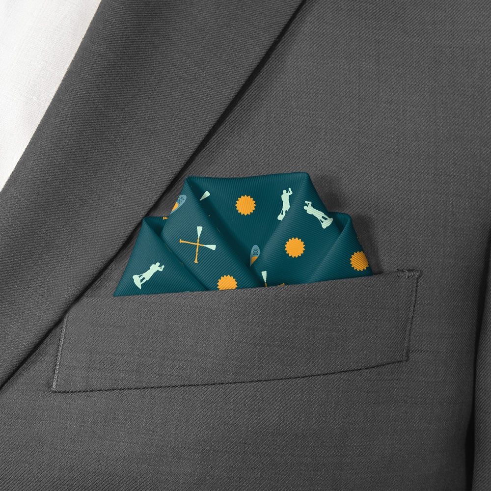 Paddleboarding Pocket Square - Scalloped Fold - Knotty Tie Co.