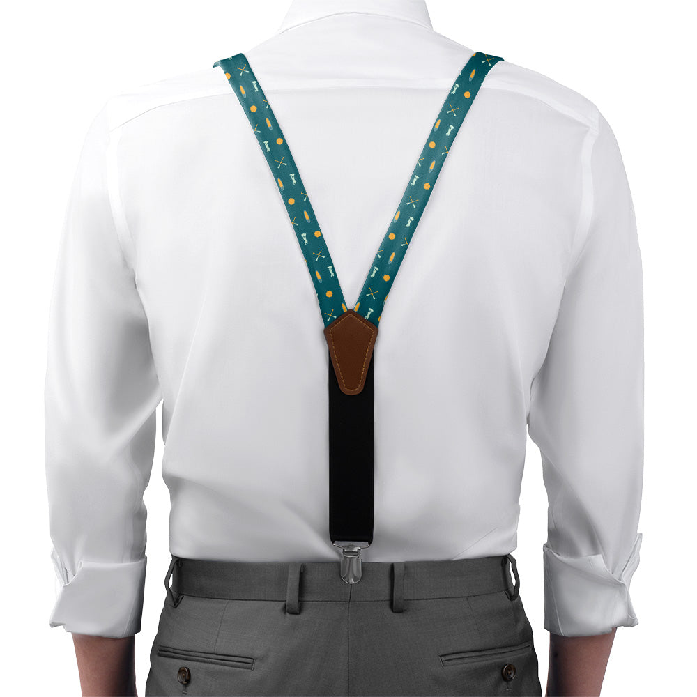 Paddleboarding Suspenders - On Model Front View - Knotty Tie Co.