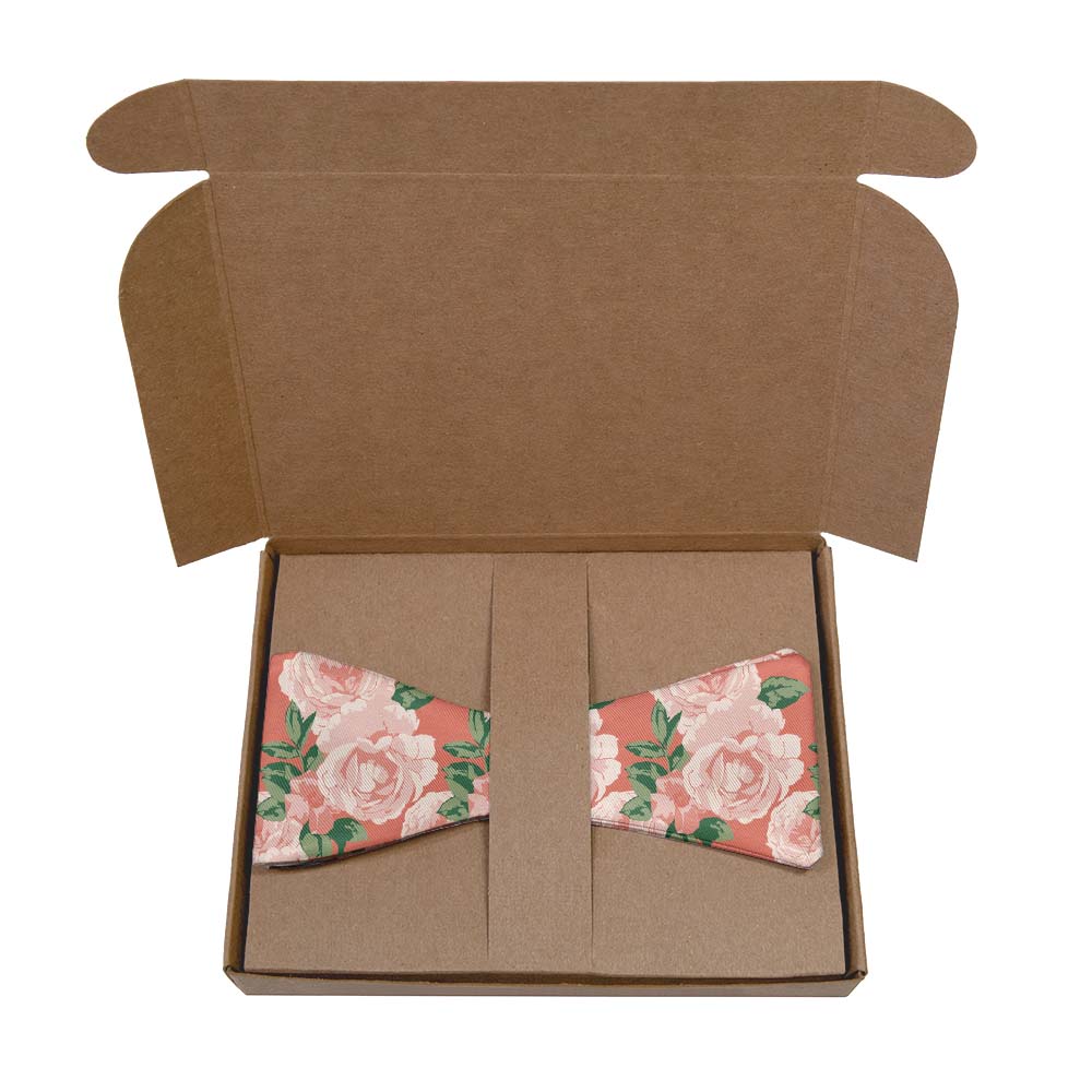 Paeonia Bow Tie- Kraft Gift Box Packaging - Knotty Tie Co.
