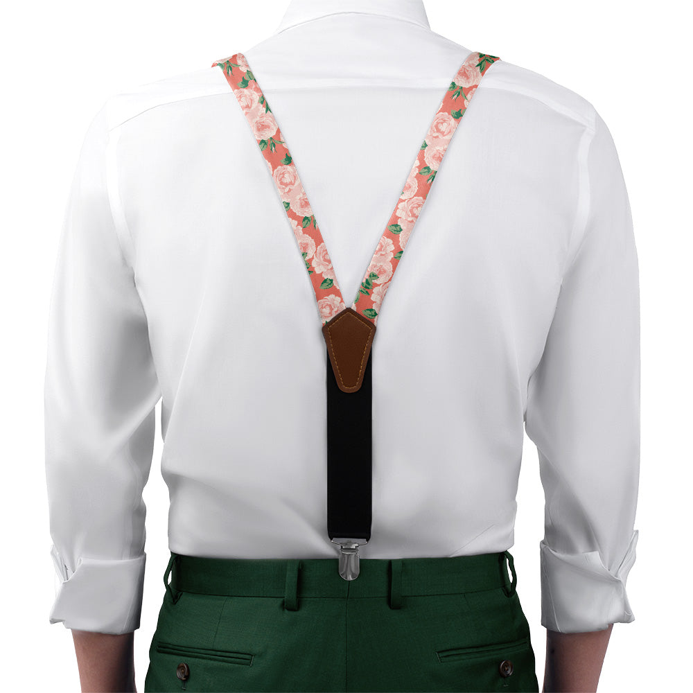Paeonia Suspenders - On Model Front View - Knotty Tie Co.