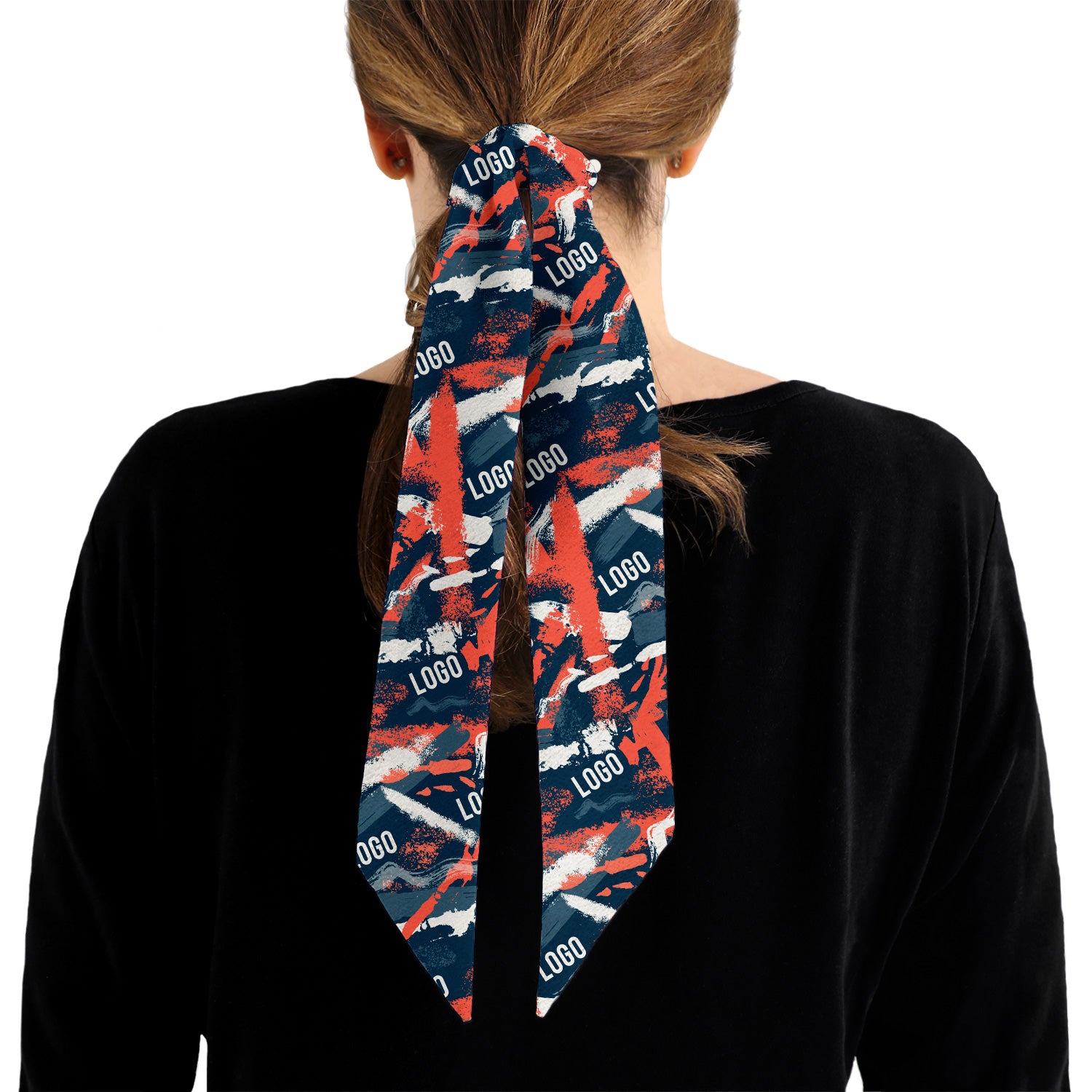Paint Strokes 2 Hair Pony Tail Logo Scarf - Knotty Tie Co.
