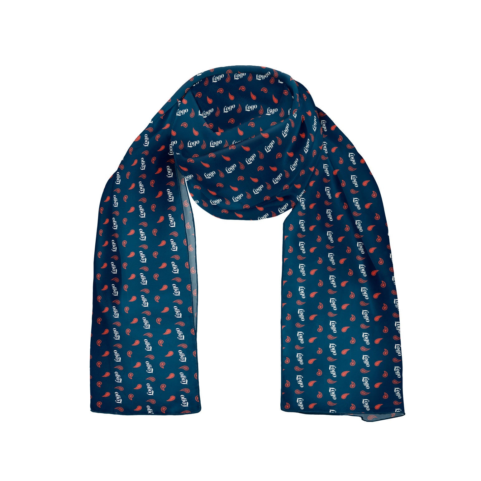 Paisley 2 54 x 12 Rectangle Chiffon Logo Scarf - Knotty Tie Co.