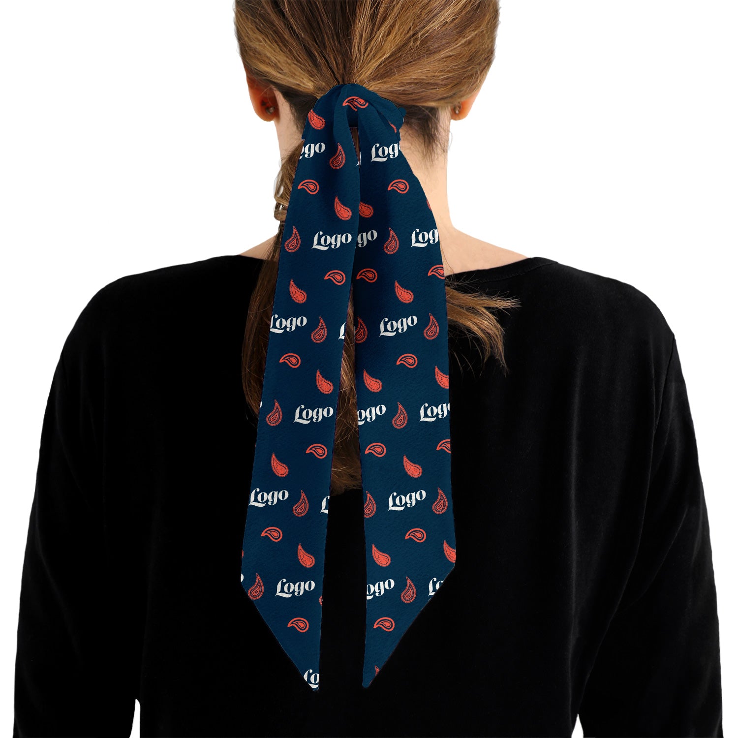 Paisley 2 Hair Pony Tail Logo Scarf - Knotty Tie Co.