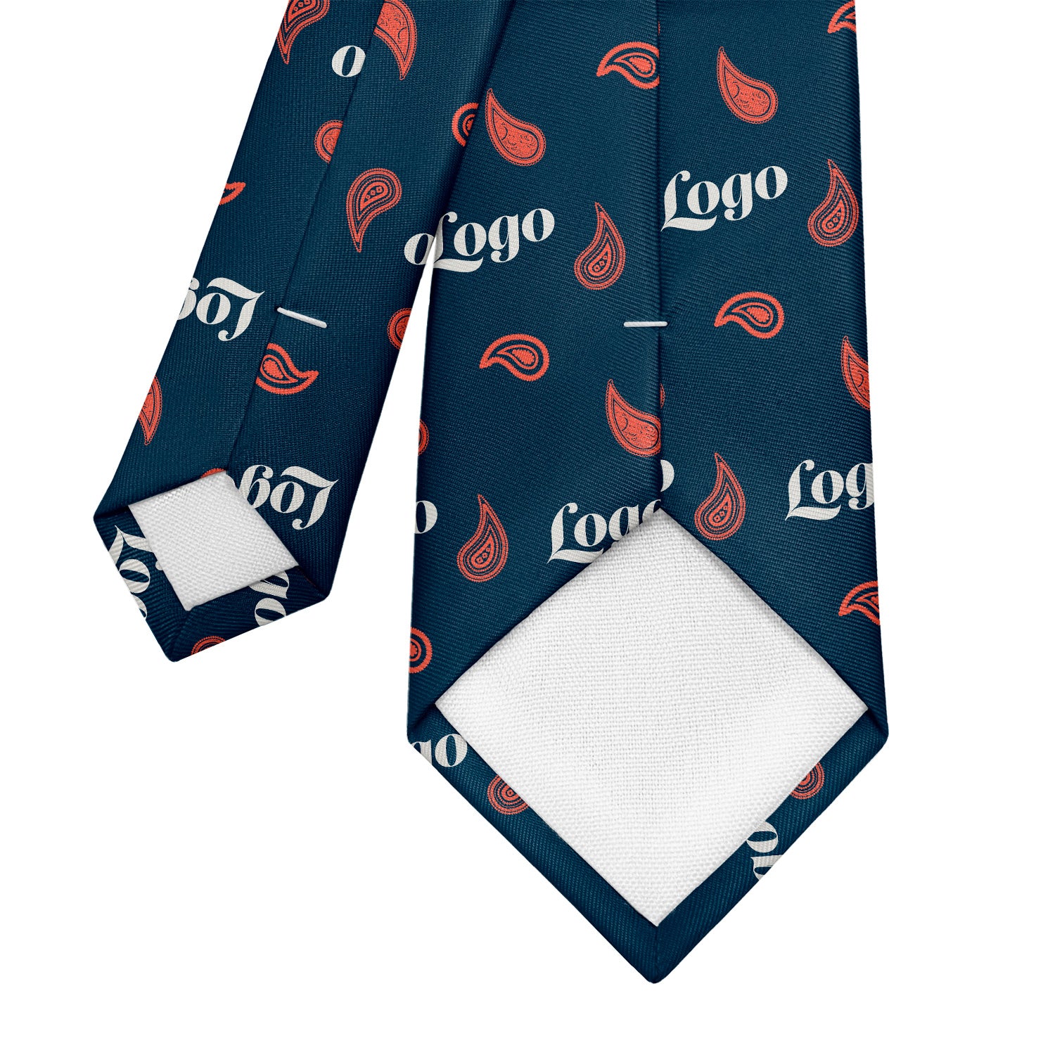 Custom Paisley 2 Logo Tie - Tipping - Knotty Tie Co.