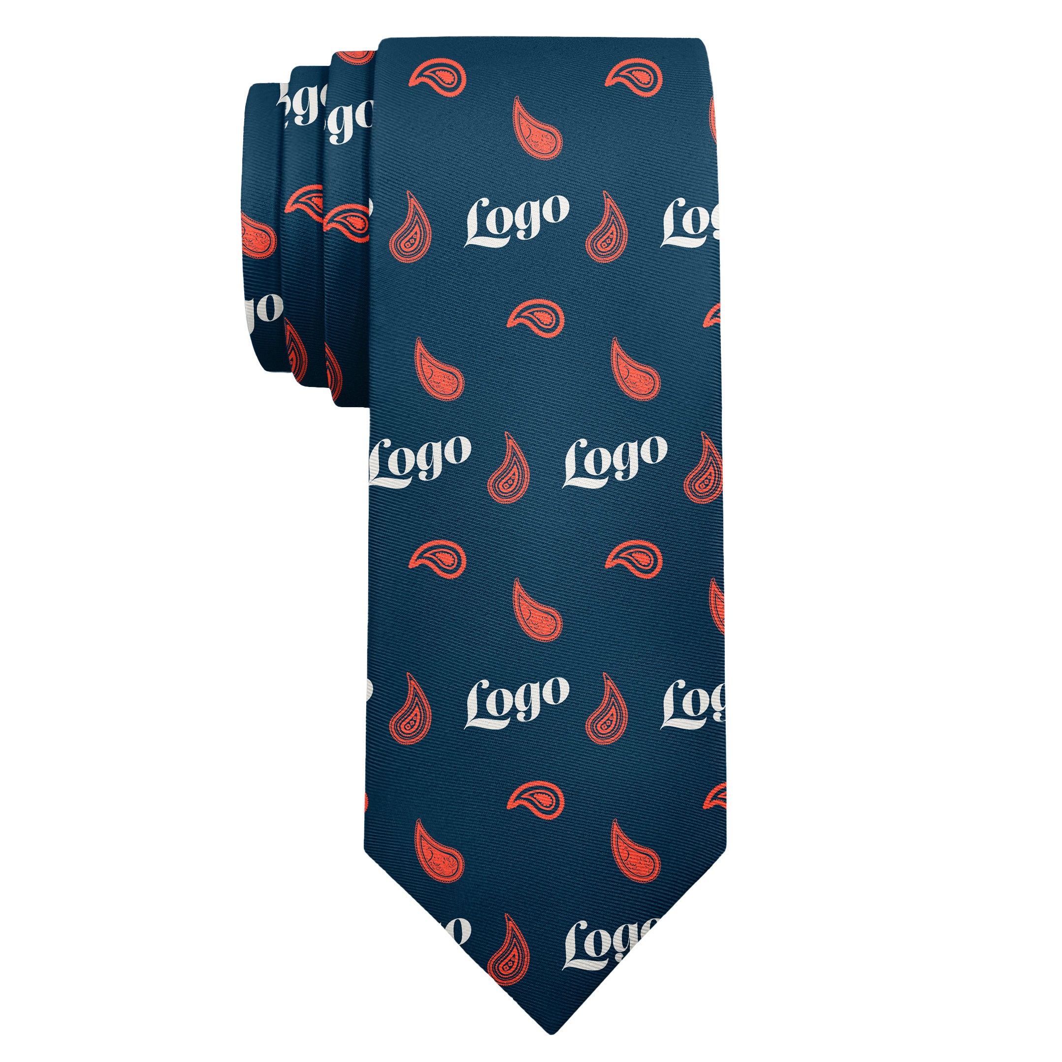 Custom Paisley 2 Logo Tie - Long Roll - Knotty Tie Co.