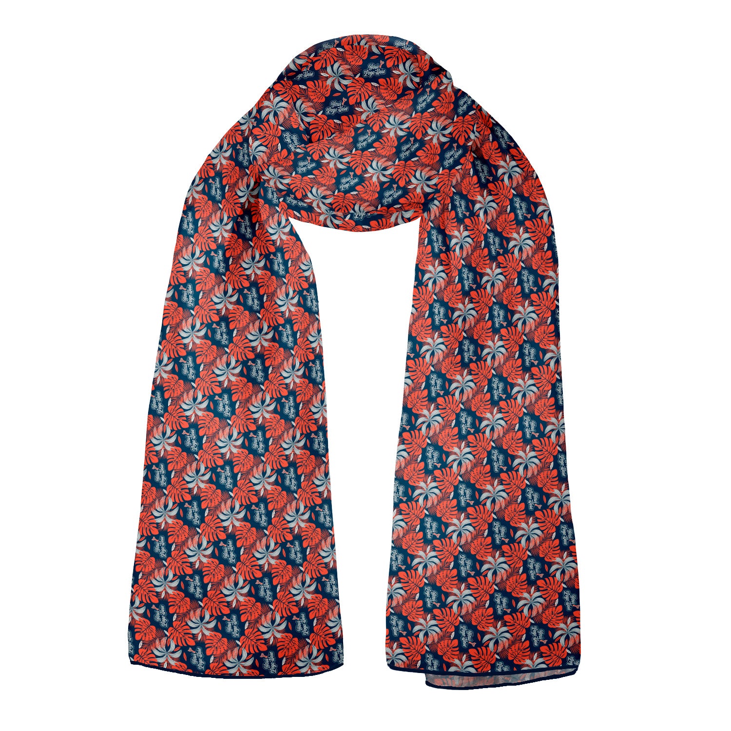 Palms 2 72 x 24 Rectangle Chiffon Logo Scarf - Knotty Tie Co.