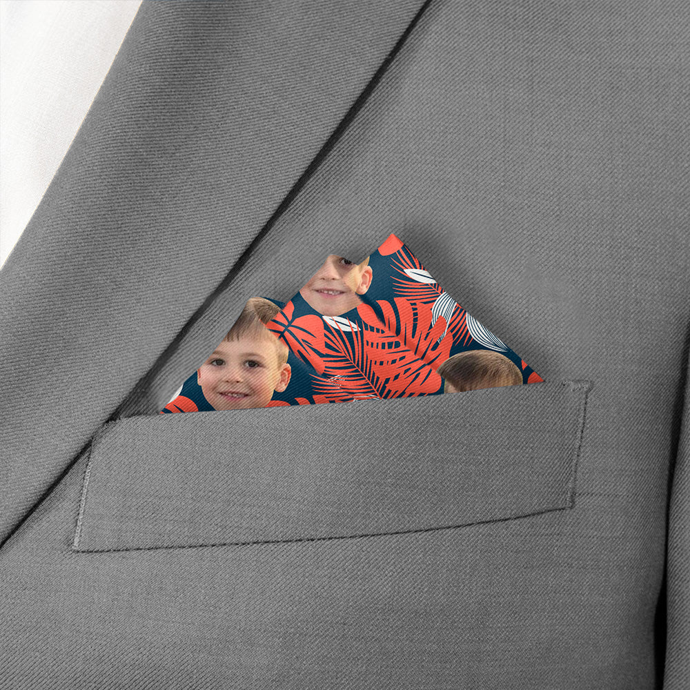 Palms 2 Photo Pocket Square - Stairs Fold - Knotty Tie Co.