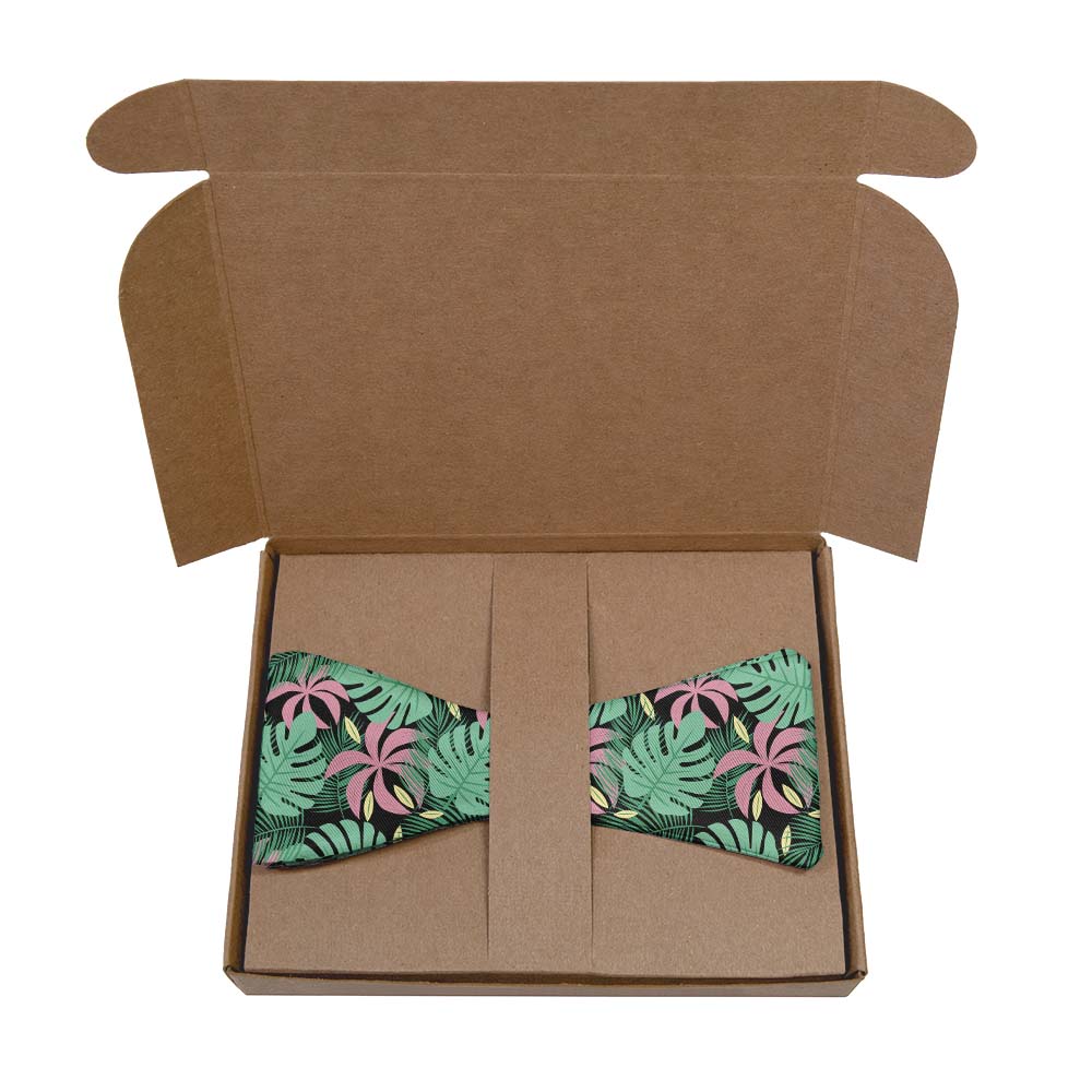 Paradise Palms Bow Tie- Kraft Gift Box Packaging - Knotty Tie Co.