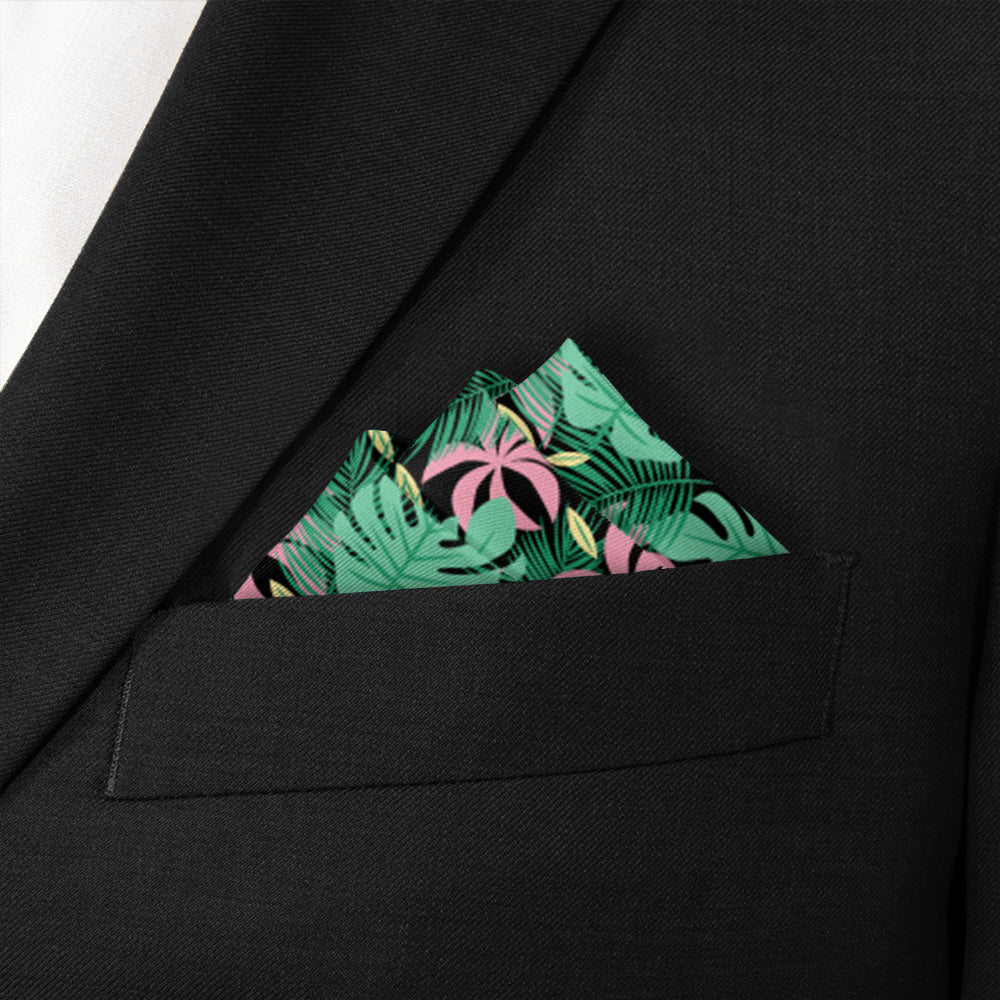 Paradise Palms Pocket Square - Stairs Fold - Knotty Tie Co.