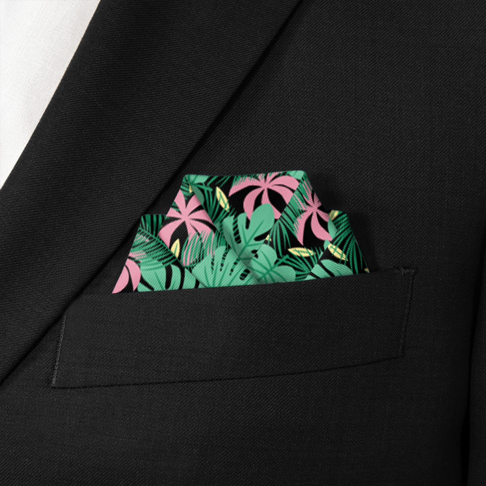 Paradise Palms Pocket Square - Scalloped Fold - Knotty Tie Co.