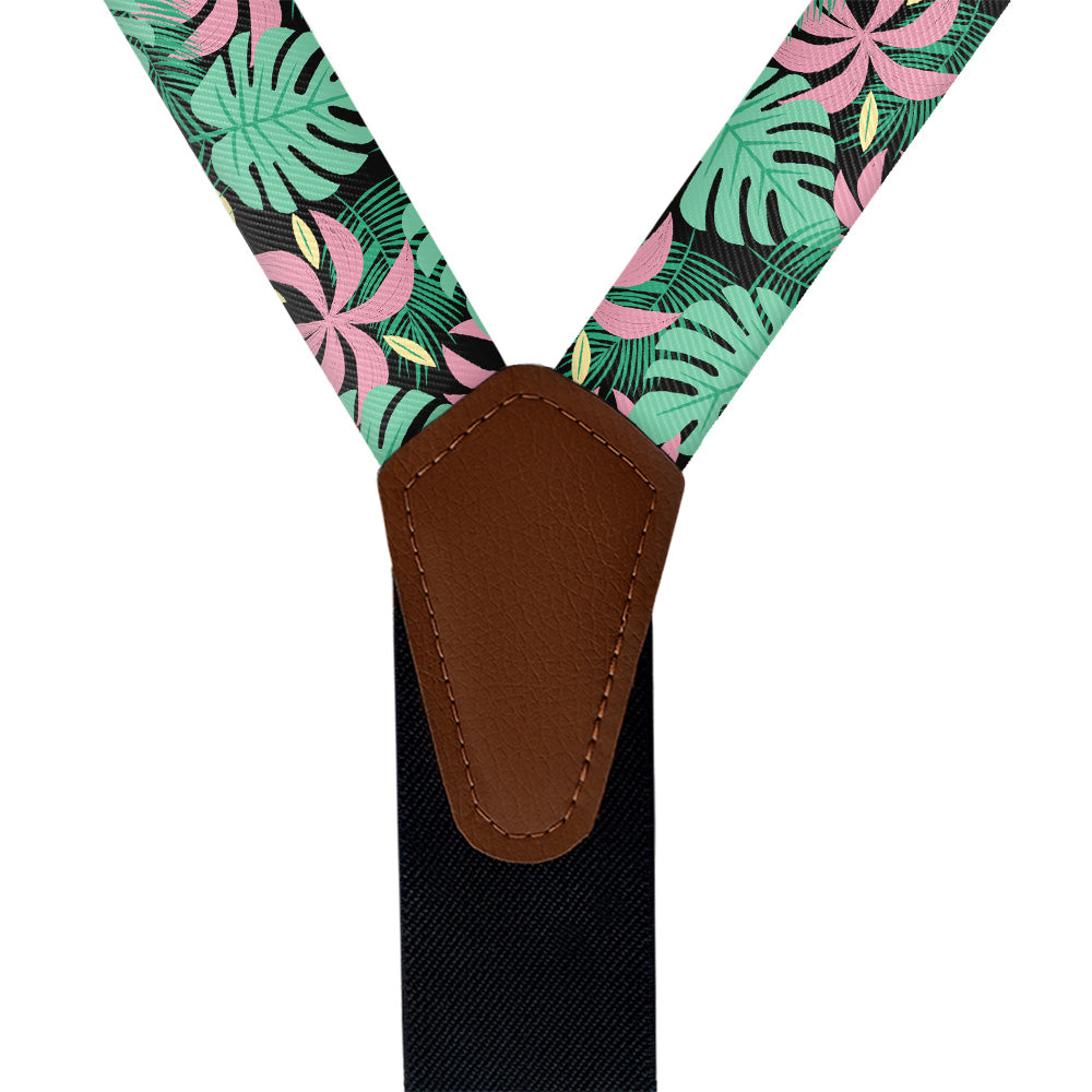 Paradise Palms Suspenders - Vegan Leather Y-Back - Knotty Tie Co.