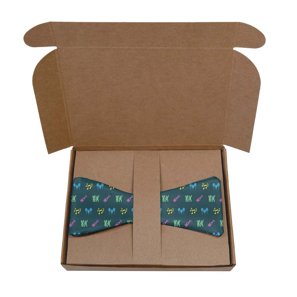 Partying With Friends Bow Tie- Kraft Gift Box Packaging - Knotty Tie Co.