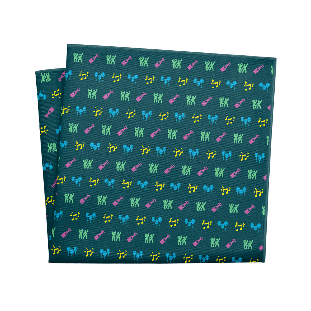 Partying With Friends Pocket Square - 12" Square - Knotty Tie Co.