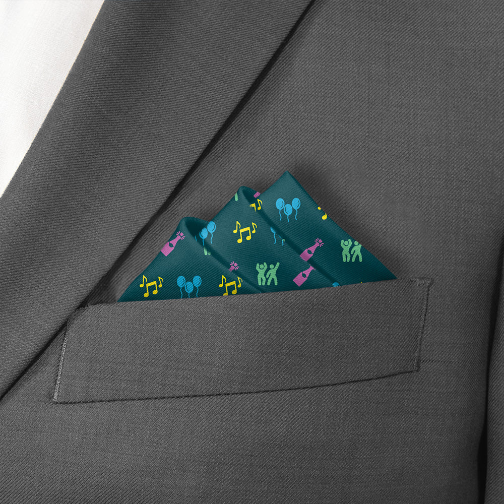 Partying With Friends Pocket Square - Stairs Fold - Knotty Tie Co.