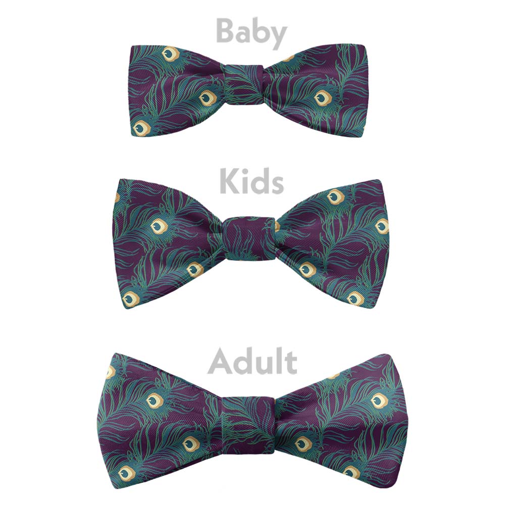 Peacock Feathers Bow Tie - Bow Sizes - Knotty Tie Co.