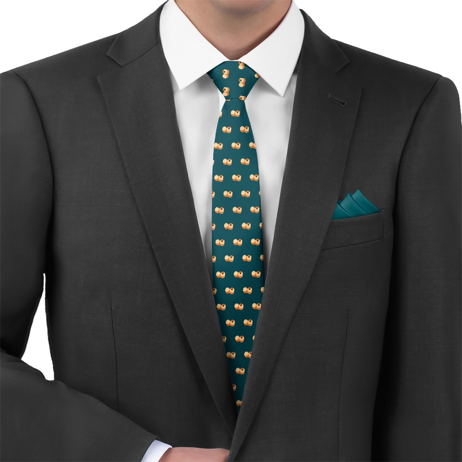 Pekingese Necktie - Matching Pocket Square - Knotty Tie Co.
