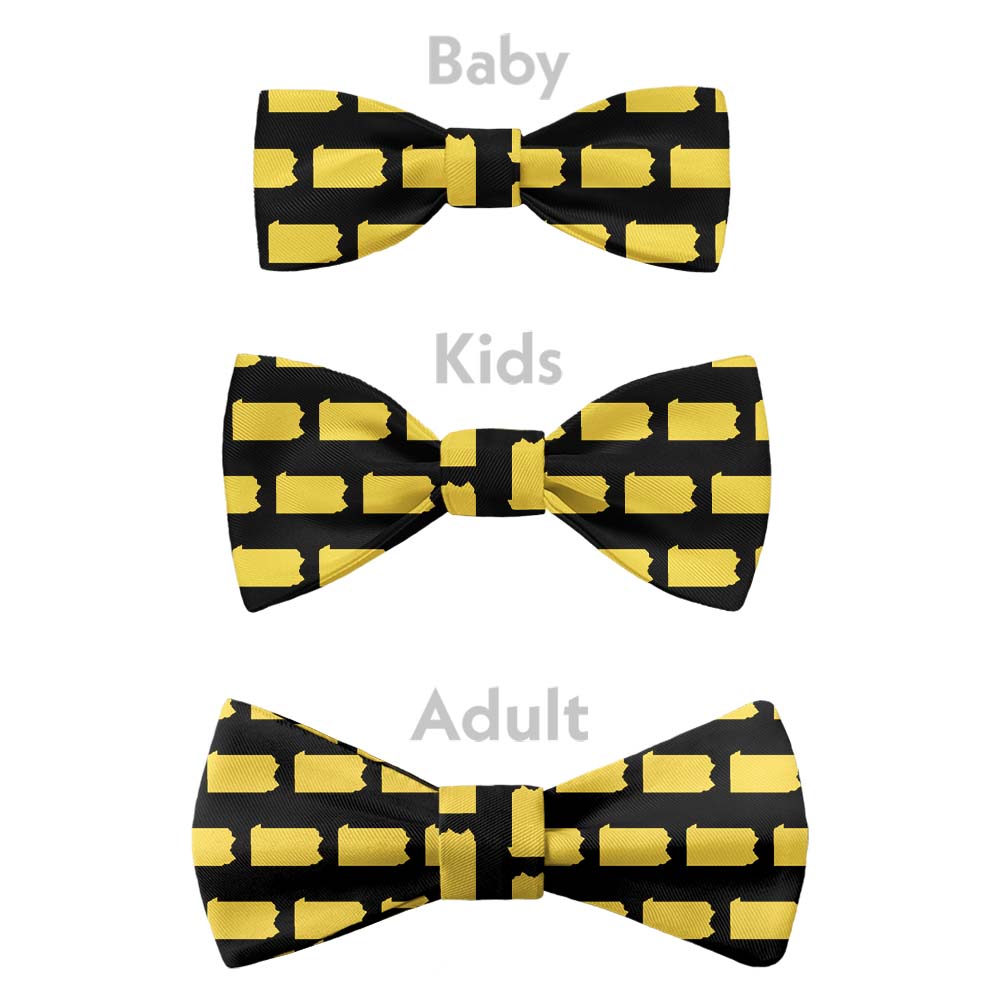 Pennsylvania State Outline Bow Tie - Bow Sizes - Knotty Tie Co.