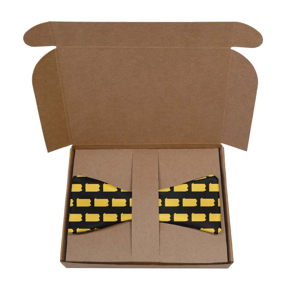 Pennsylvania State Outline Bow Tie- Kraft Gift Box Packaging - Knotty Tie Co.