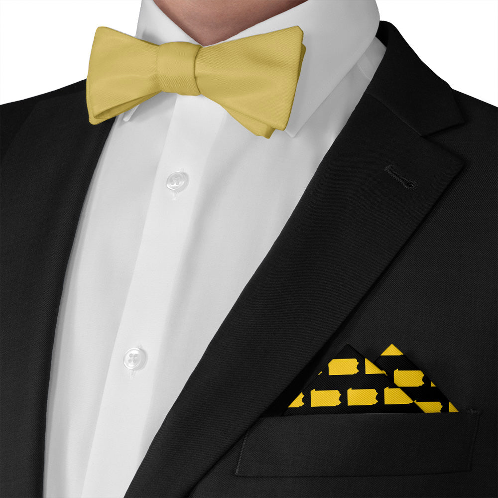 Pennsylvania State Outline Pocket Square - Matching Bow Tie - Knotty Tie Co.
