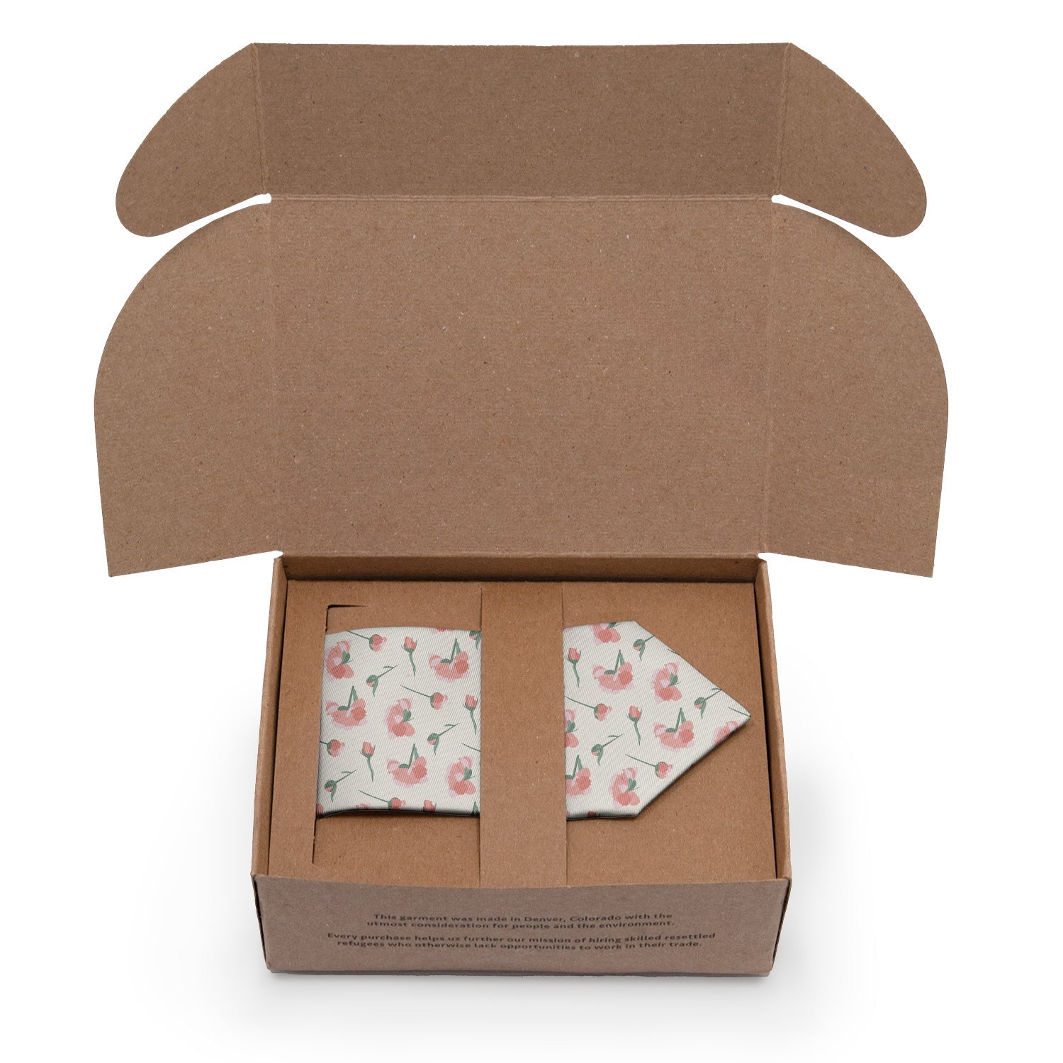 Peonies Floral Necktie - Packaging - Knotty Tie Co.