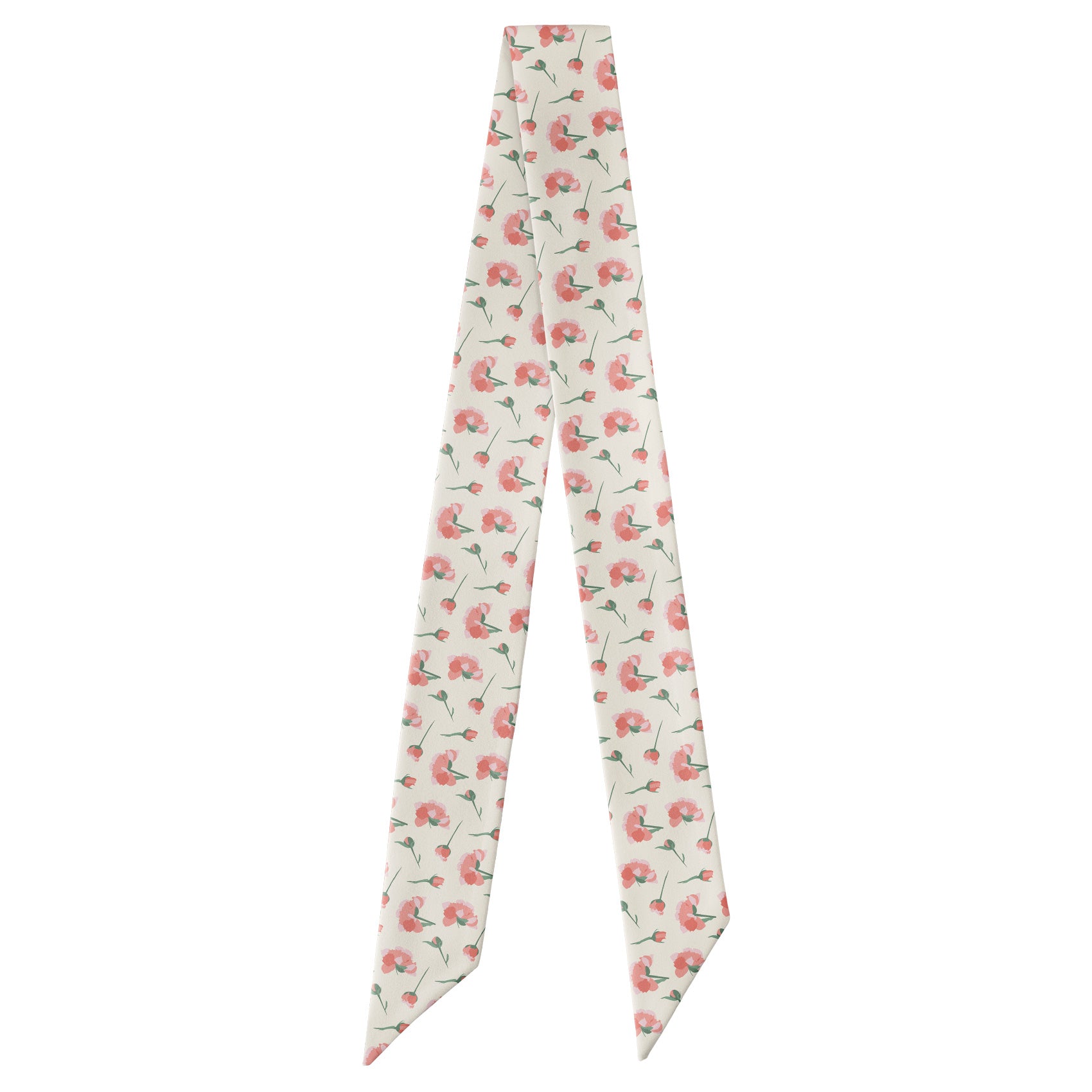 Peonies Floral Hair Scarf - Full View of Hair Scarf - Knotty Tie Co.