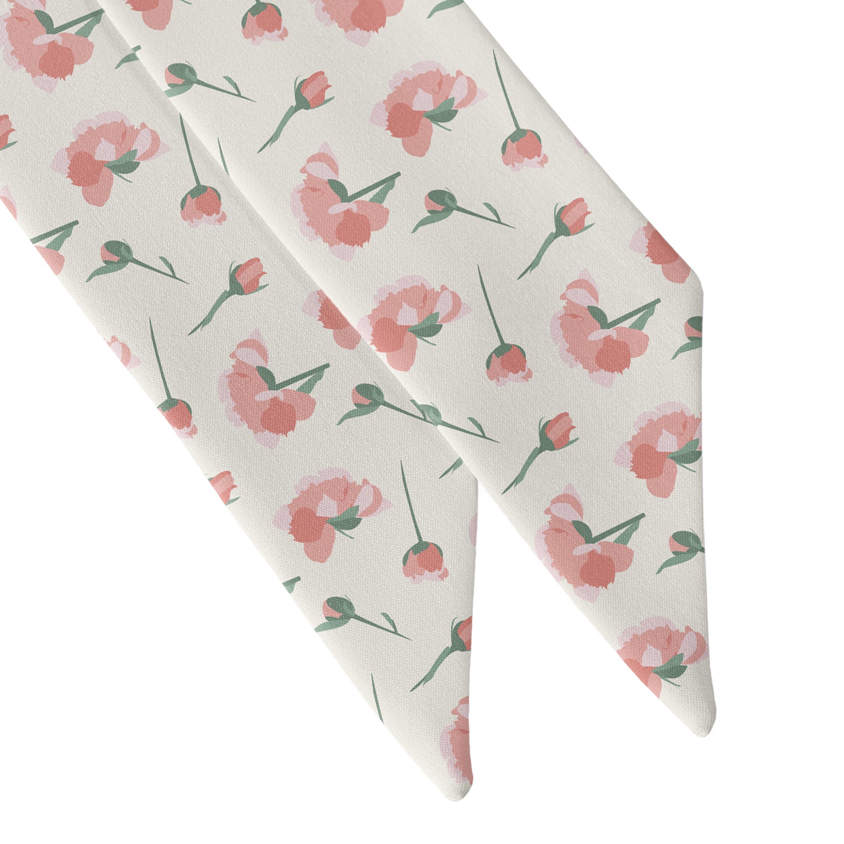 Peonies Floral Hair Scarf - Scarf Tapered Ends - Knotty Tie Co.