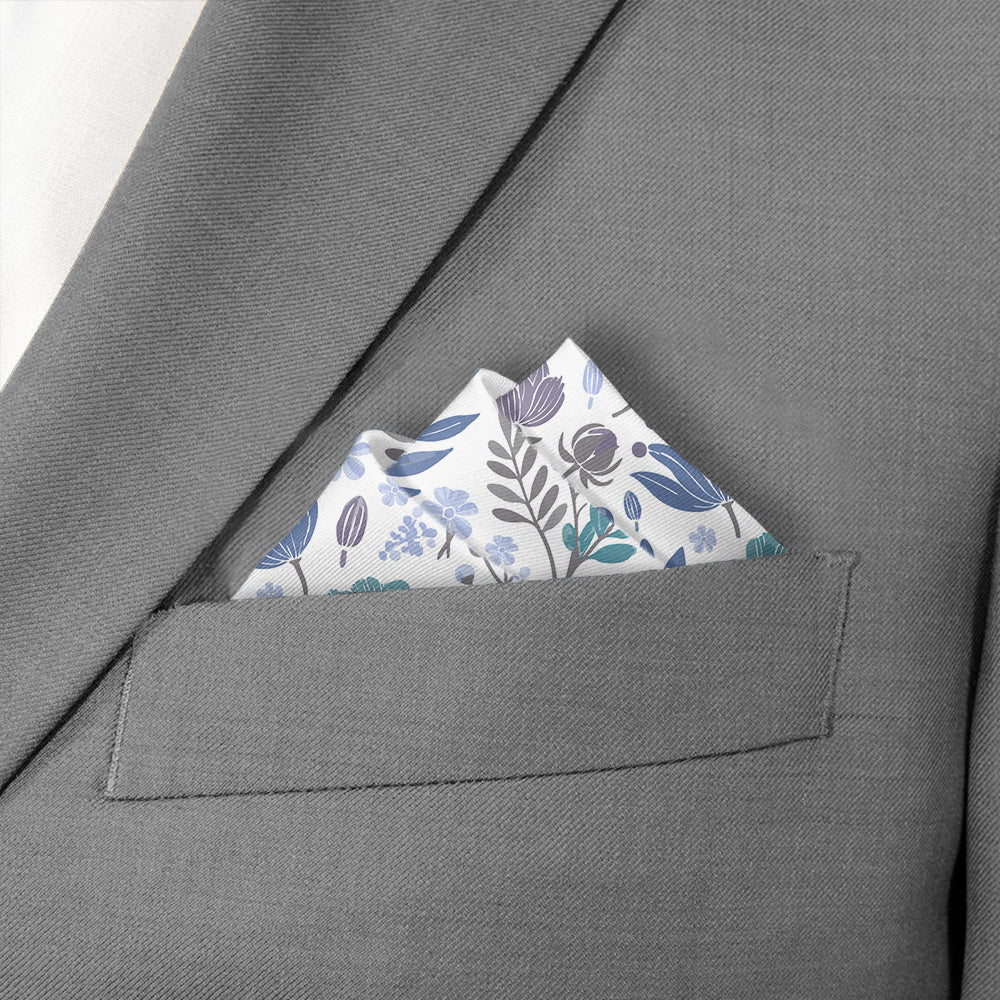 Peony Grove Pocket Square - Stairs Fold - Knotty Tie Co.