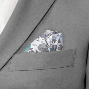 Peony Grove Pocket Square - Wave Fold - Knotty Tie Co.