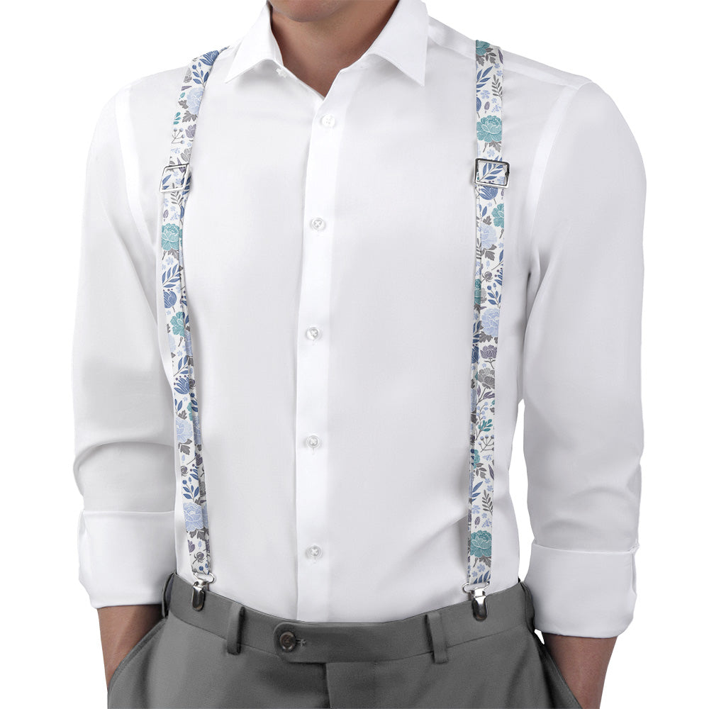 Peony Grove Suspenders - On Model Back View - Knotty Tie Co.