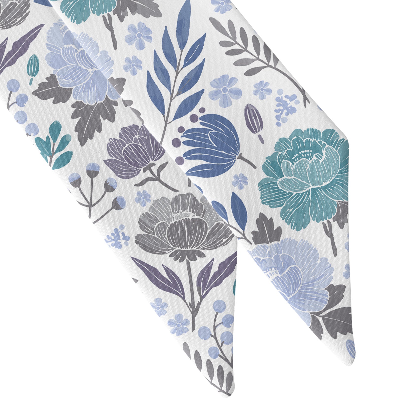 Peony Grove Hair Scarf - Scarf Tapered Ends - Knotty Tie Co.
