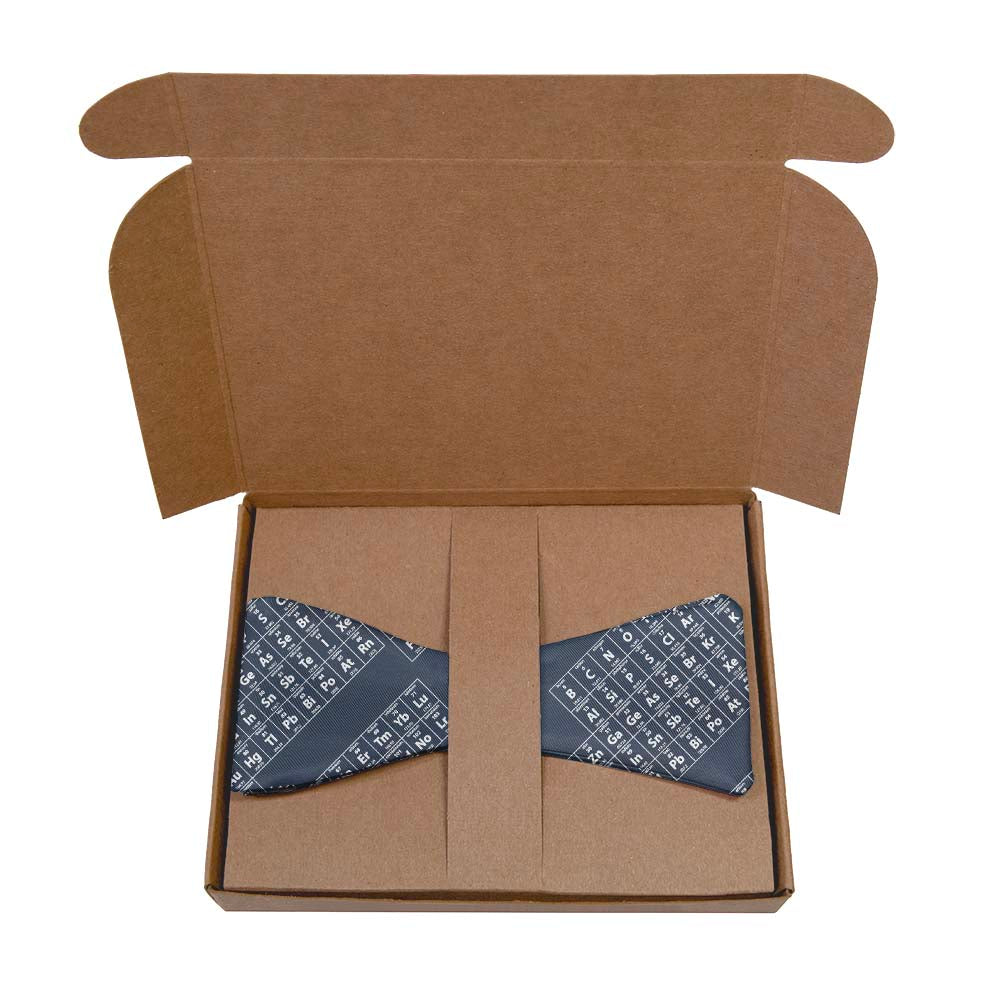 Periodic Table Bow Tie- Kraft Gift Box Packaging - Knotty Tie Co.