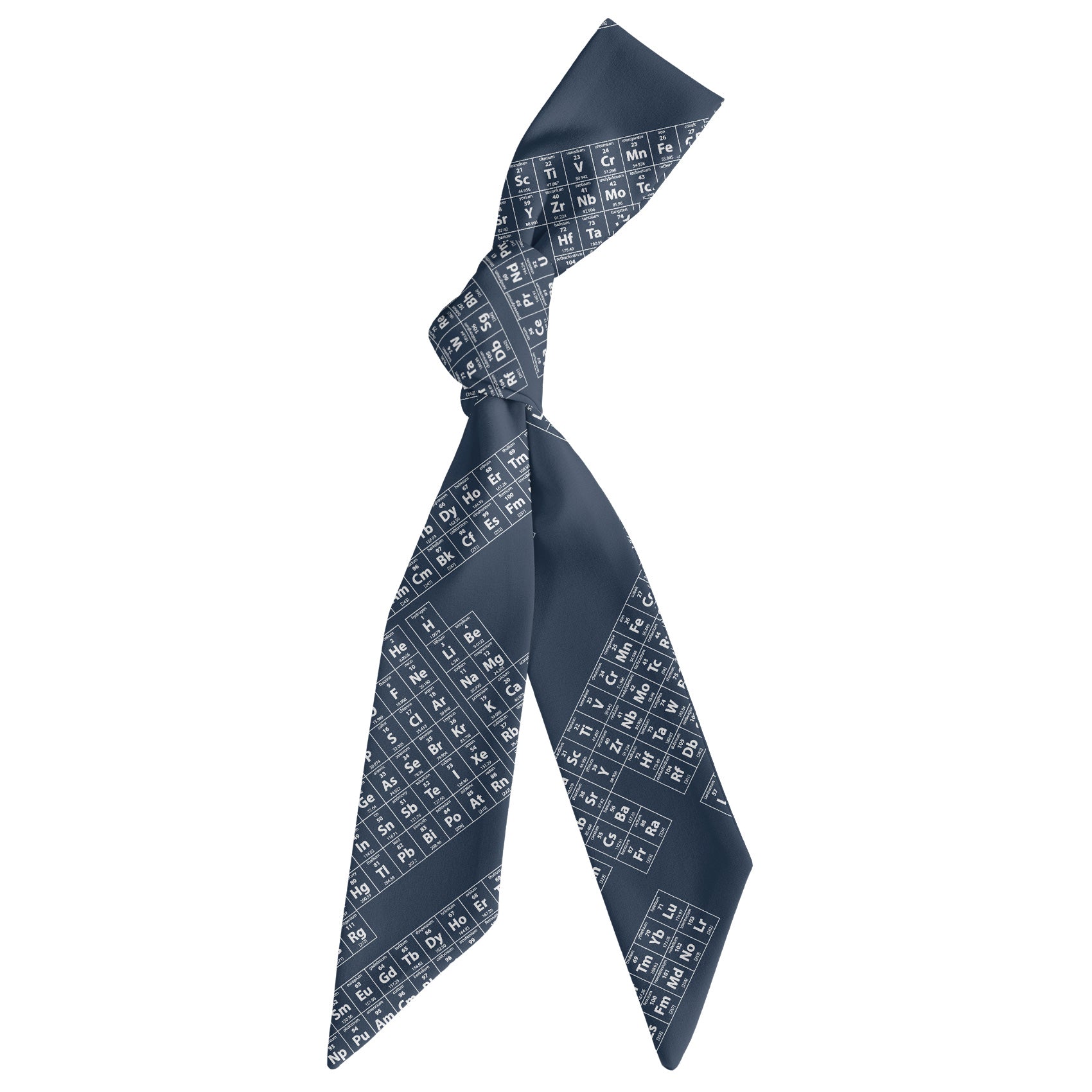 Periodic Table Hair Scarf - Scarf Tied Into Knot - Knotty Tie Co.