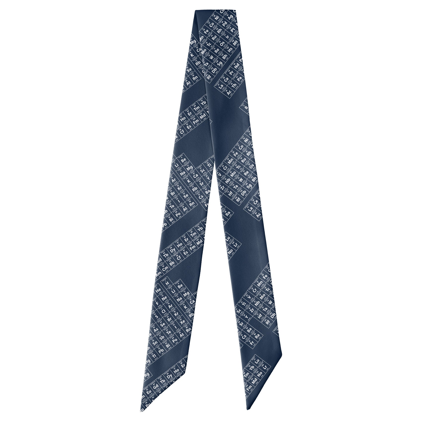 Periodic Table Hair Scarf - Full View of Hair Scarf - Knotty Tie Co.