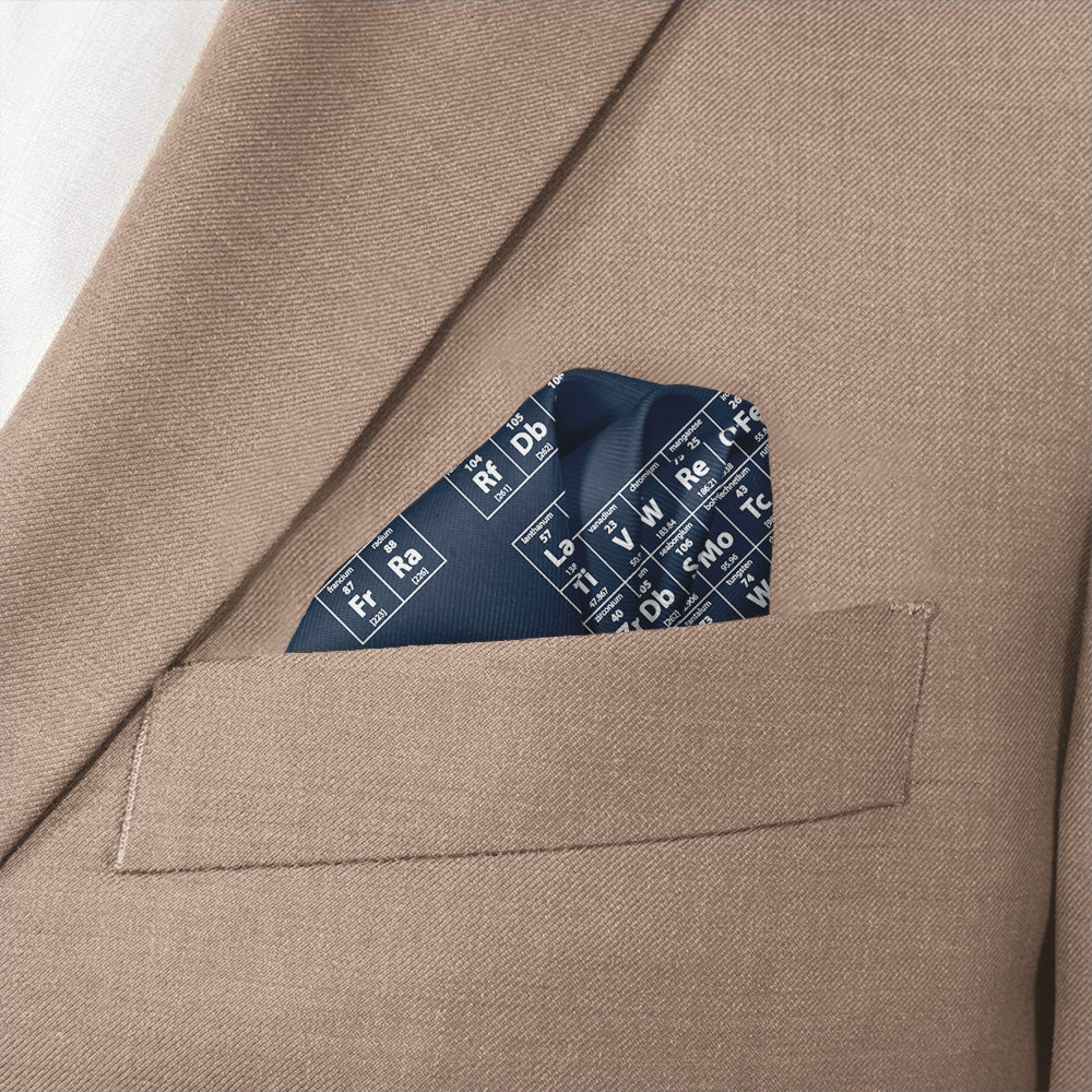 Periodic Table Pocket Square - Wave Fold - Knotty Tie Co.