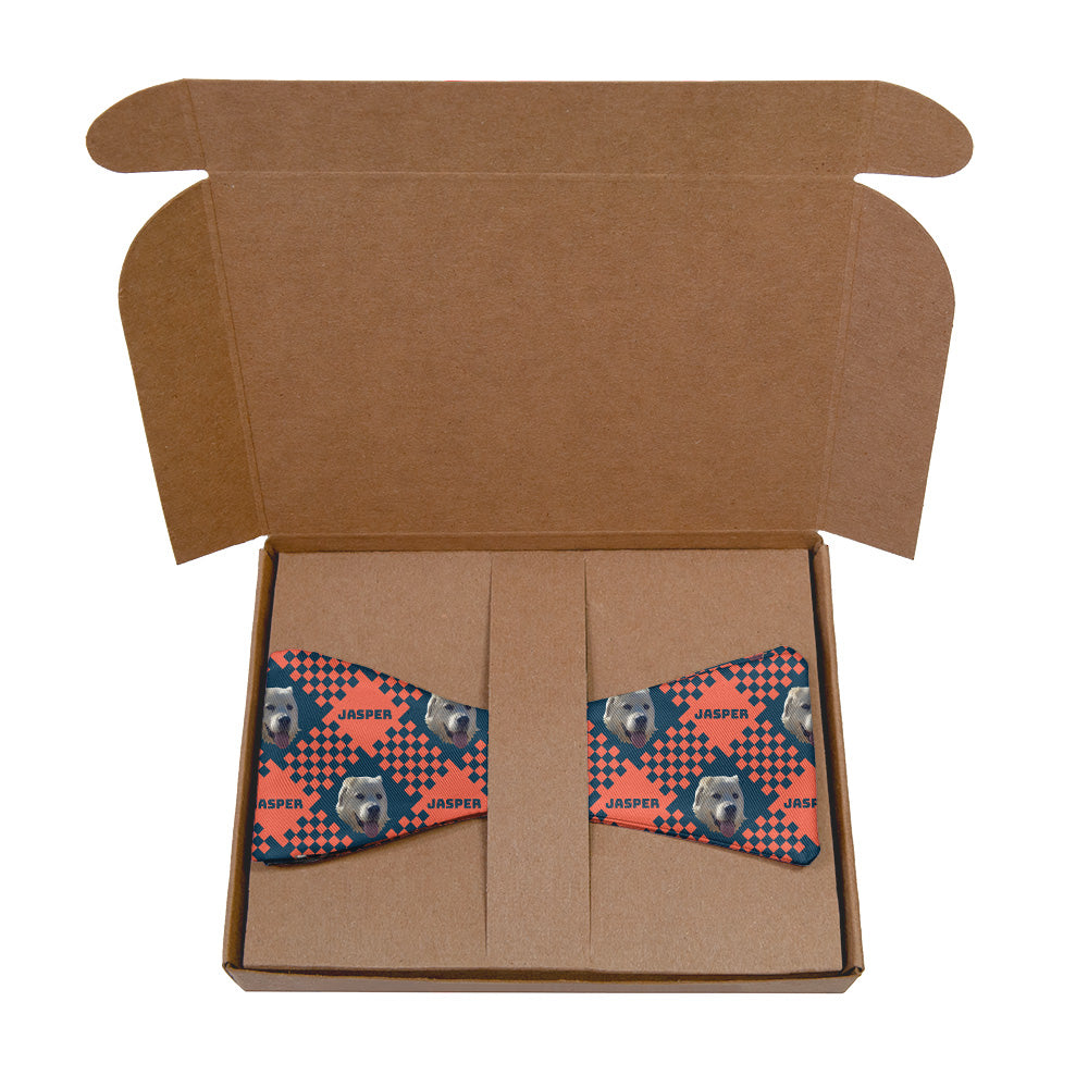 Pet Plaid Photo Bow Tie - Kraft Gift Box Packaging - Knotty Tie Co.