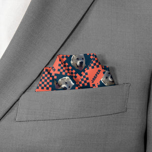 Pet Plaid Photo Pocket Square - Scalloped Fold - Knotty Tie Co.