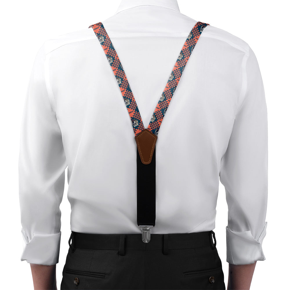 Pet Plaid Photo Suspenders - On Model Front View - Knotty Tie Co.