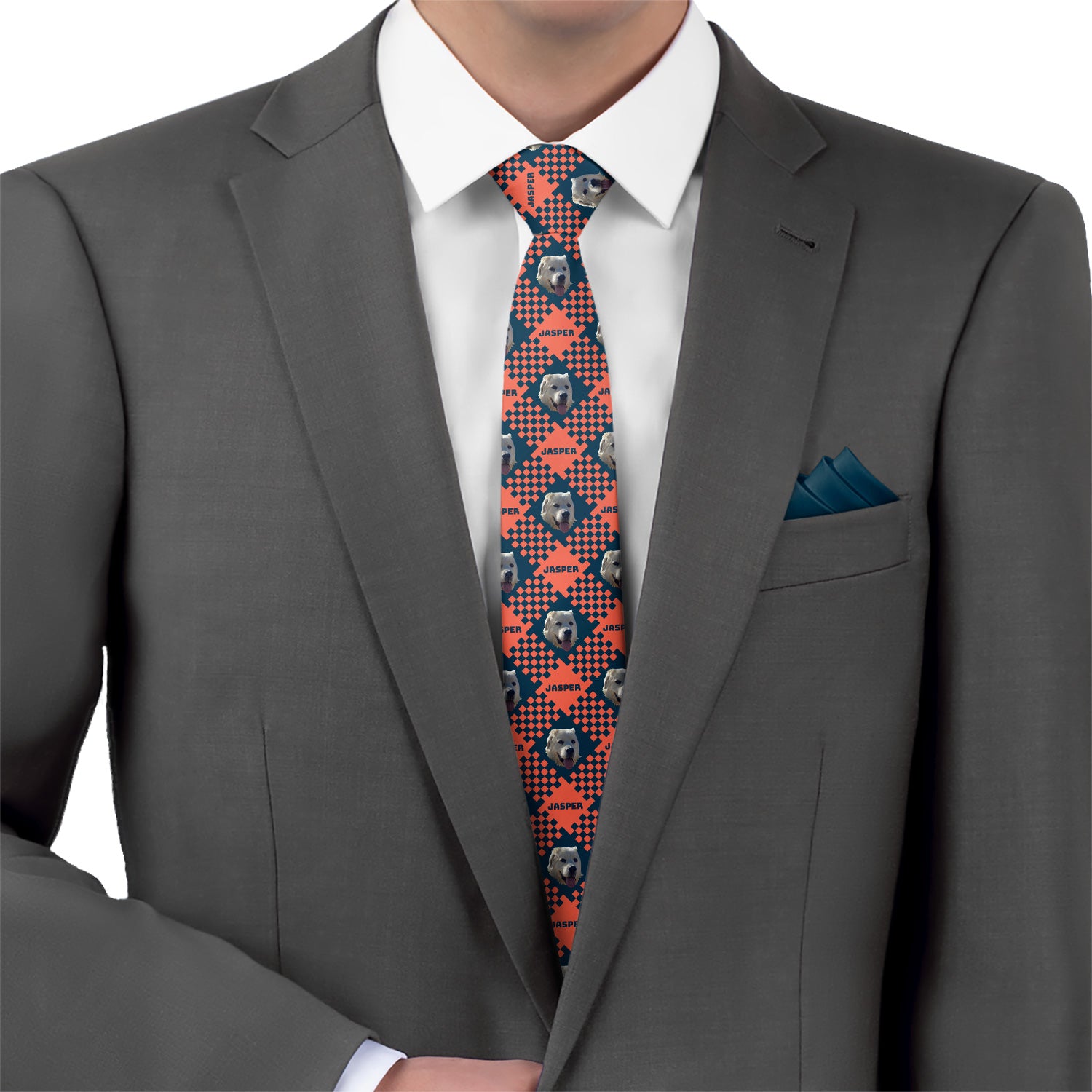 Pet Plaid Photo Tie - Suit - Knotty Tie Co.
