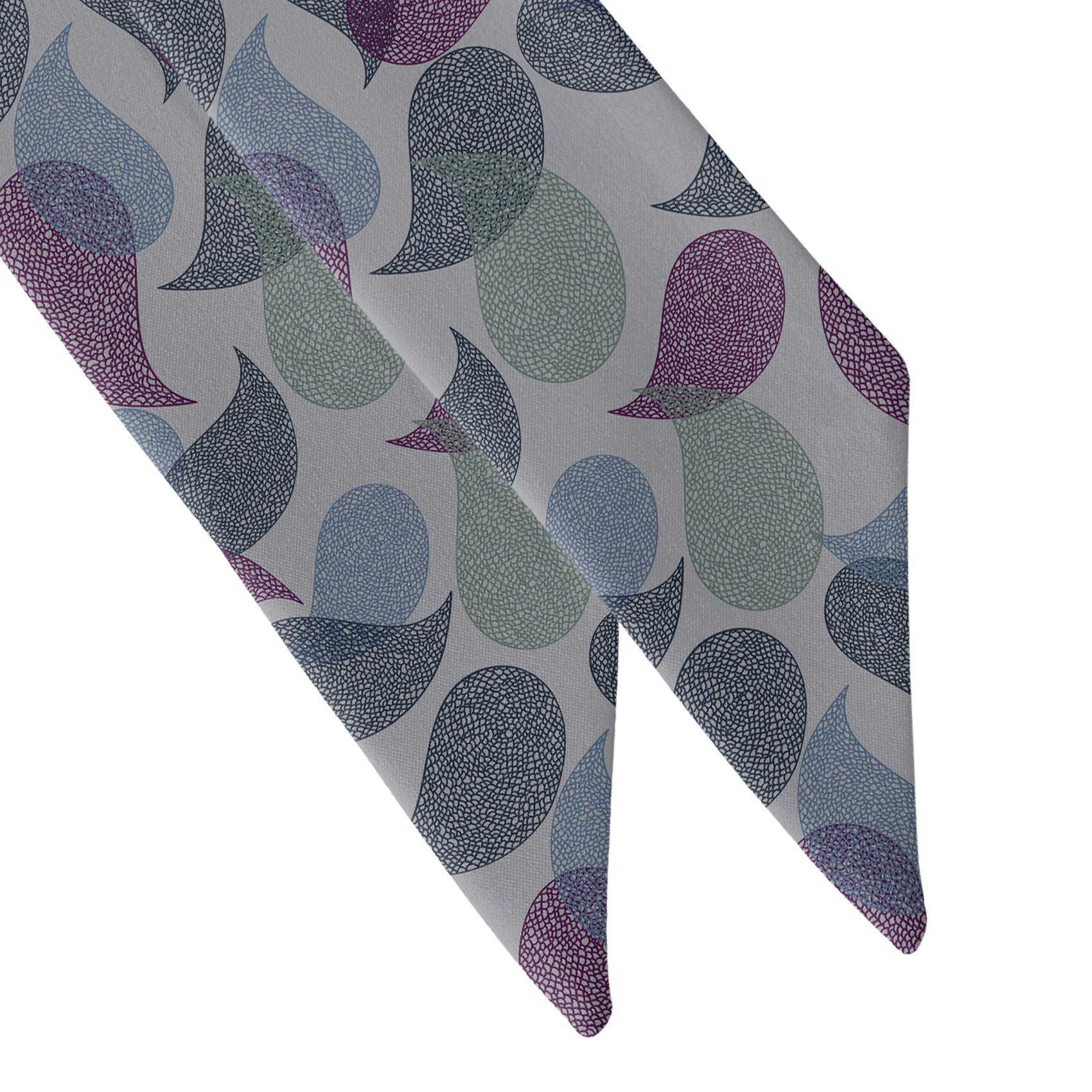 Petal Paisley Hair Scarf - Scarf Tapered Ends - Knotty Tie Co.