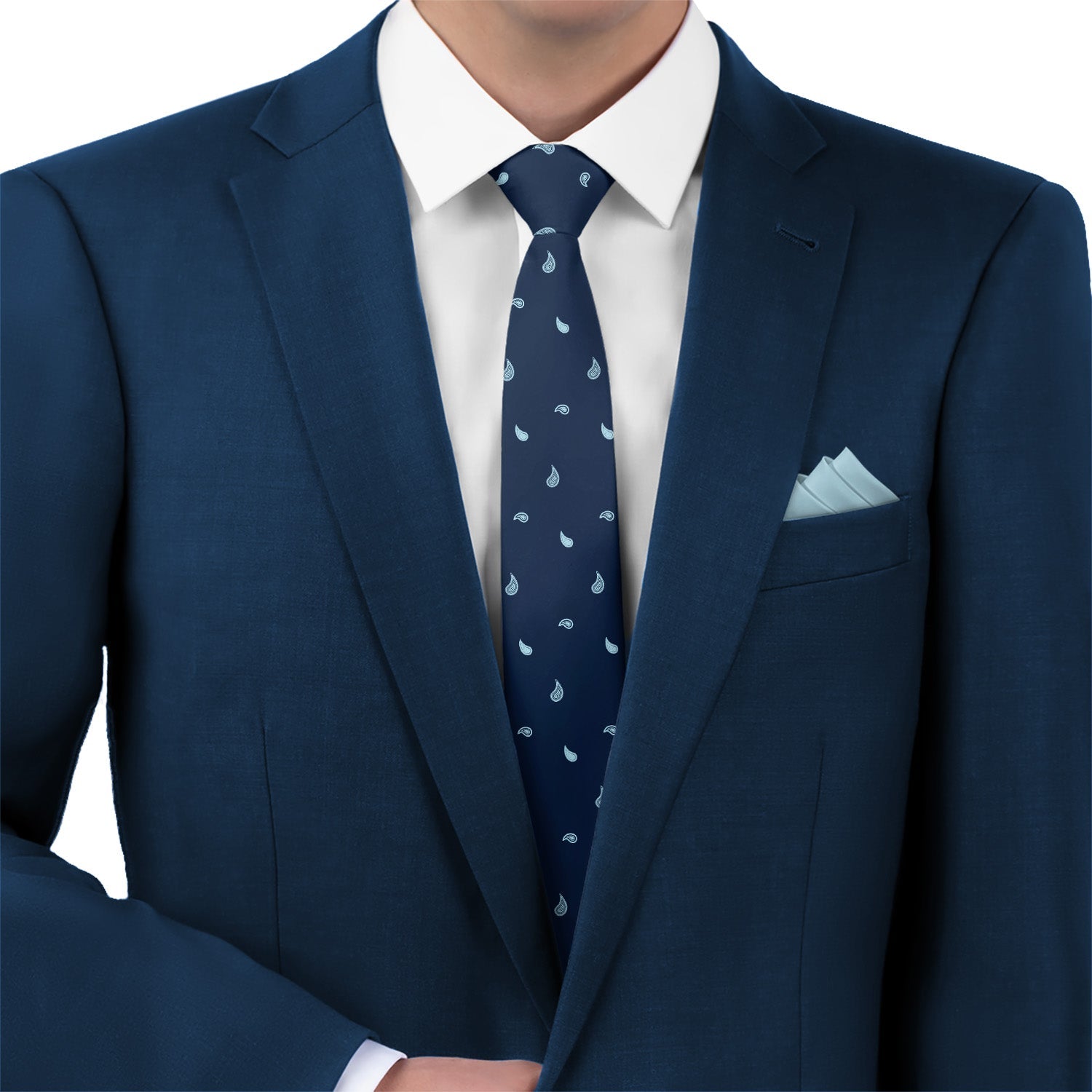 Petite Paisley Necktie - Matching Pocket Square - Knotty Tie Co.