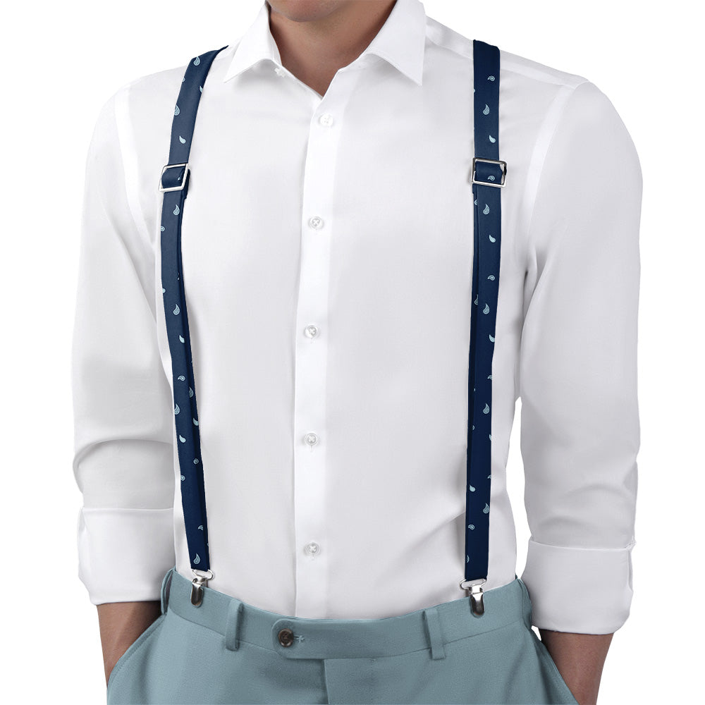 Petite Paisley Suspenders - On Model Back View - Knotty Tie Co.